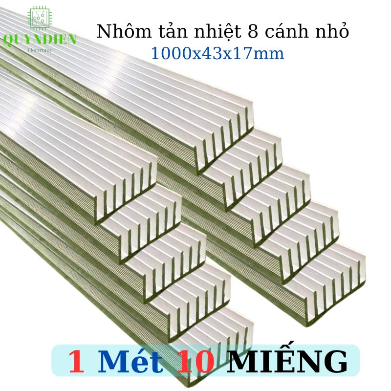 Nhôm Tản Nhiệt 8 Cánh Nhỏ 1000x43x17mm