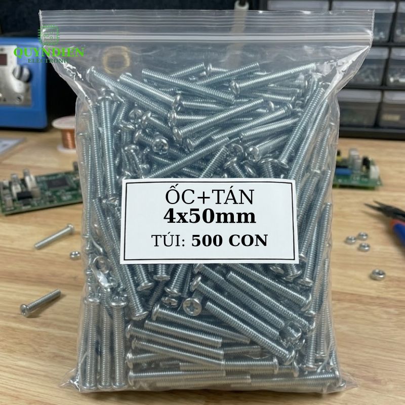Ốc Vít M4x50mm Có Kèm Tán - Túi 100 Con