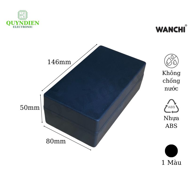 Hộp Nhựa ABS WANCHI 146x80x50mm Màu Đen