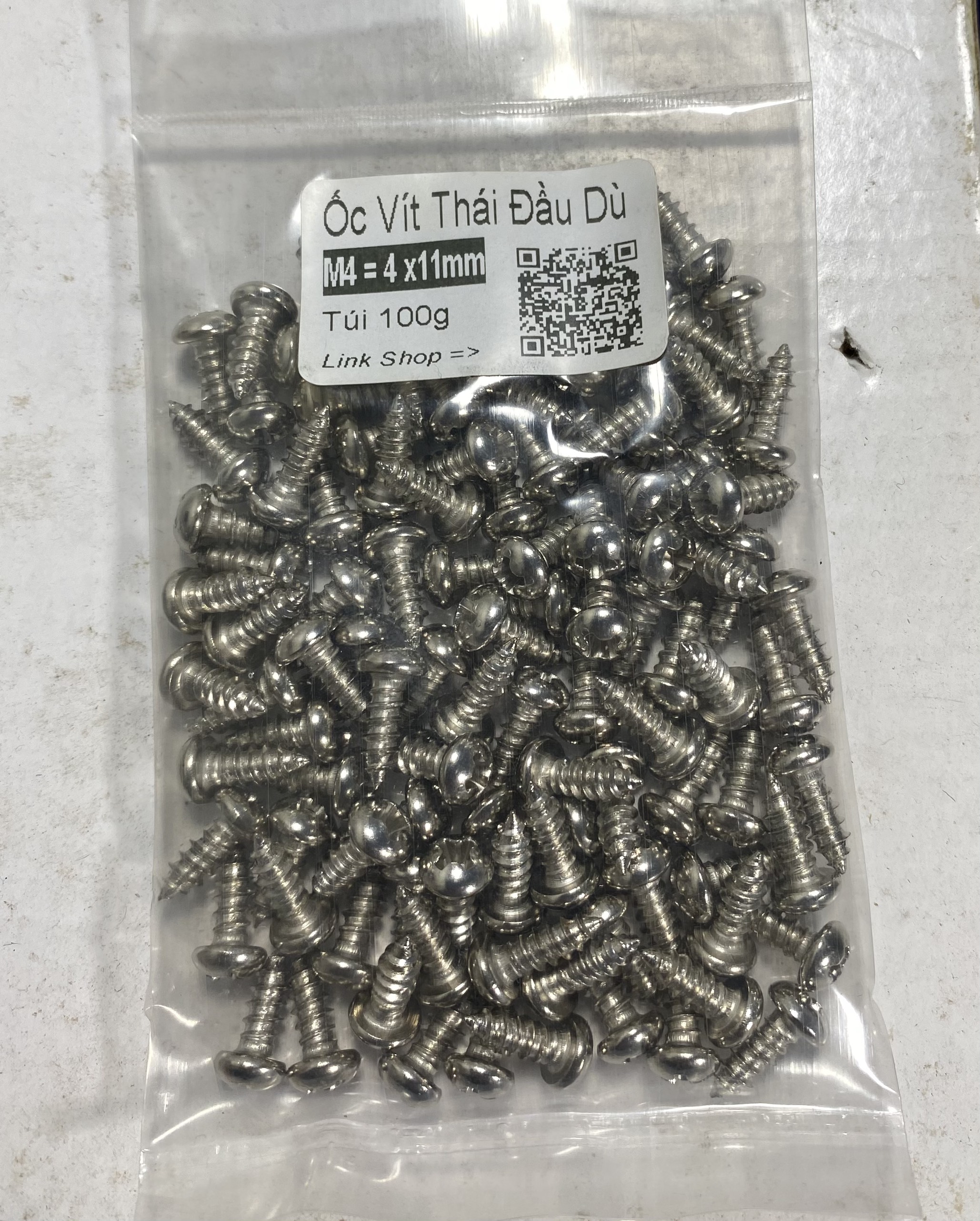 Ốc vít bắt ampli, bắt quạt bắt vỏ sạc ốc răng xoắn 4mm dài 11mm đầu dù (Túi 100g=100 con)