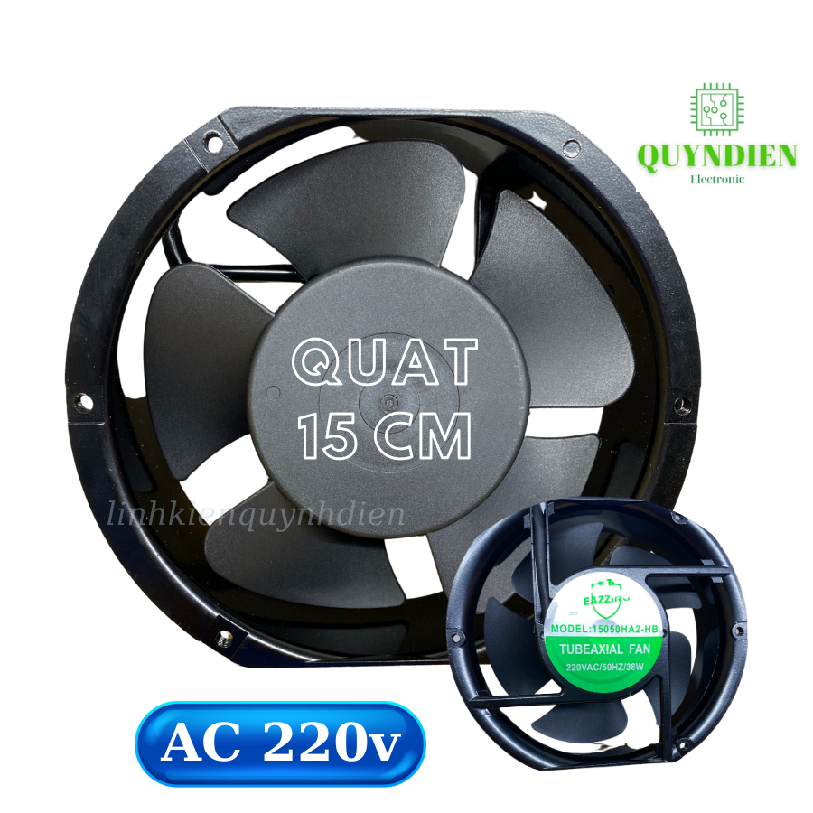 Quạt hút quạt tản nhiệt 15cm nguồn 220V (AC)-38 (W) quạt không chổi than