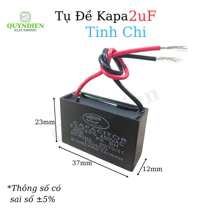Tụ Đề Kapa 2uF ±5% 450VAC Tinh Chi
