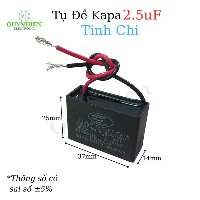 Tụ Đề Kapa 2.5uF ±5% 450VAC Tinh Chi