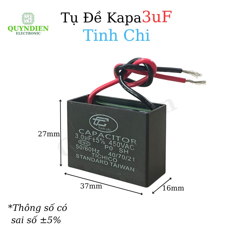 Tụ Đề Kapa 3uF ±5% 450VAC Tinh Chi