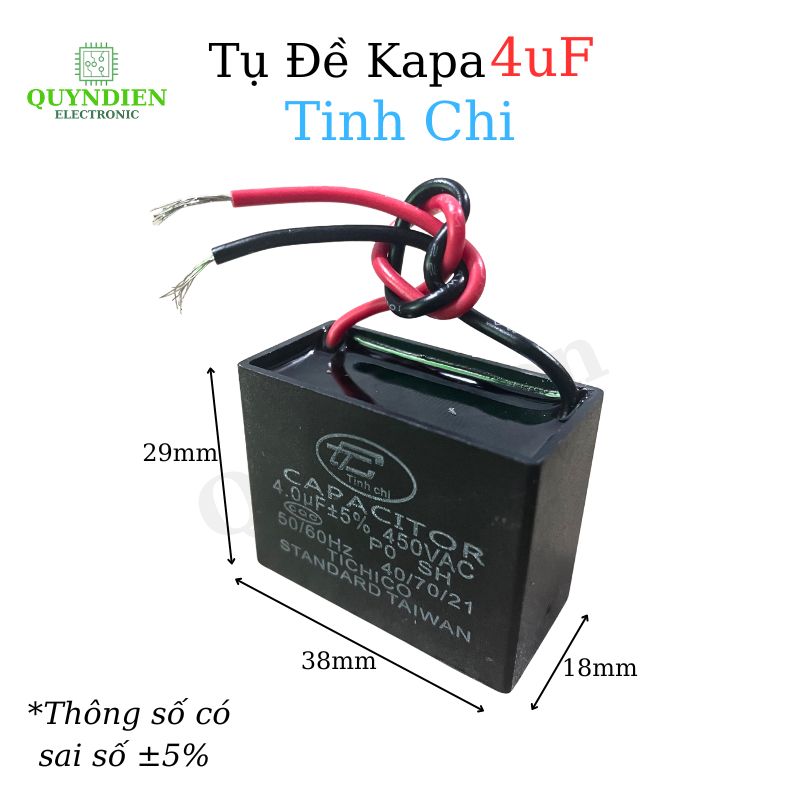 Tụ Đề Kapa 4uF ±5% 450VAC Tinh Chi