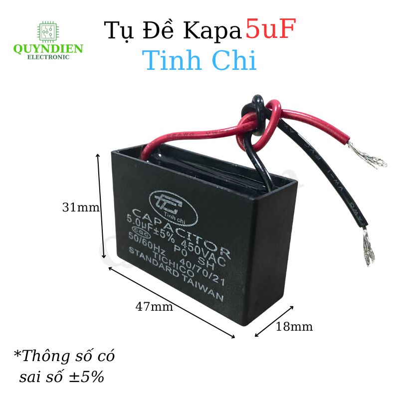 Tụ Đề Kapa 5uF ±5% 450VAC Tinh Chi