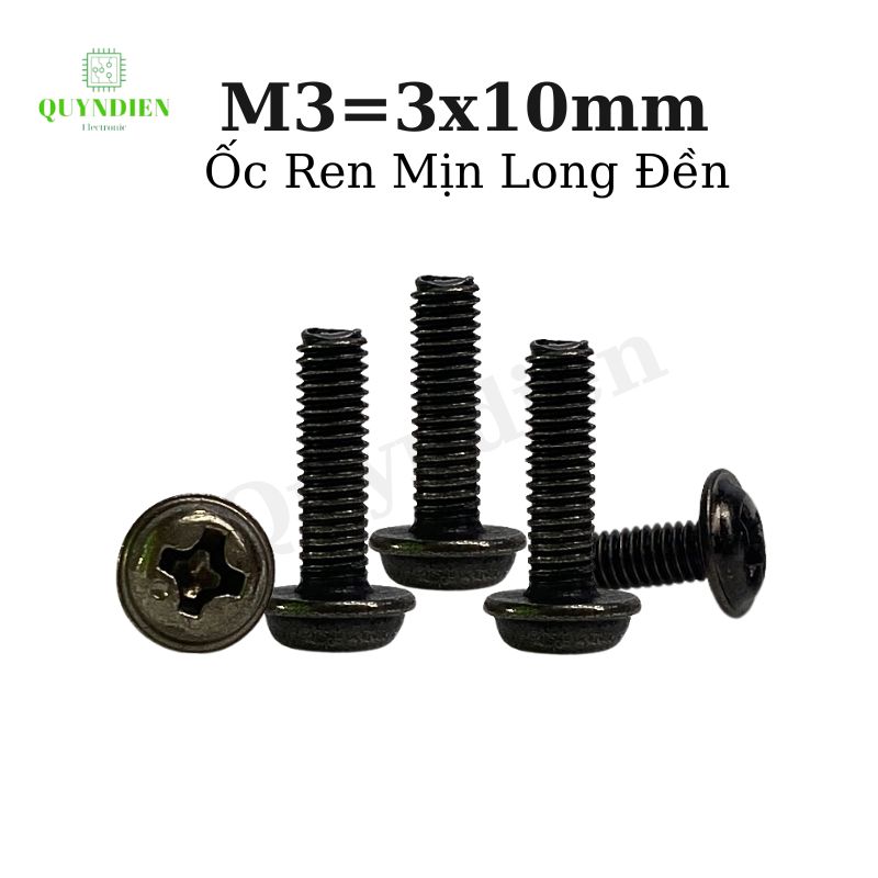 Ốc vít ren mịn M3x10mm đầu long đền dài 10mm - 100 Con