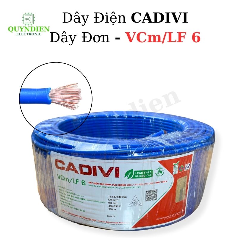 Dây điện đơn mềm Cadivi VCm/ LF6 600V Chịu Tải Cao Chịu Nhiệt Tốt