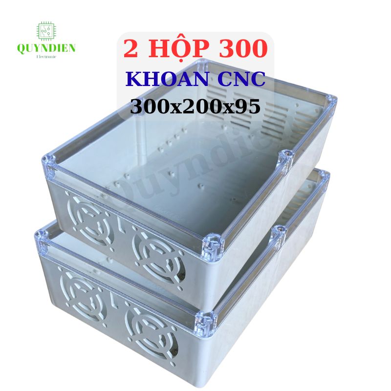 Hộp nhựa khoan sẵn VY ANH 300x200x95mm Trắng Nắp Trong
