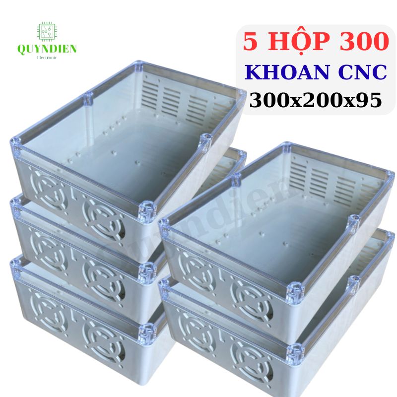 Hộp nhựa khoan sẵn VY ANH 300x200x95mm Trắng Nắp Trong