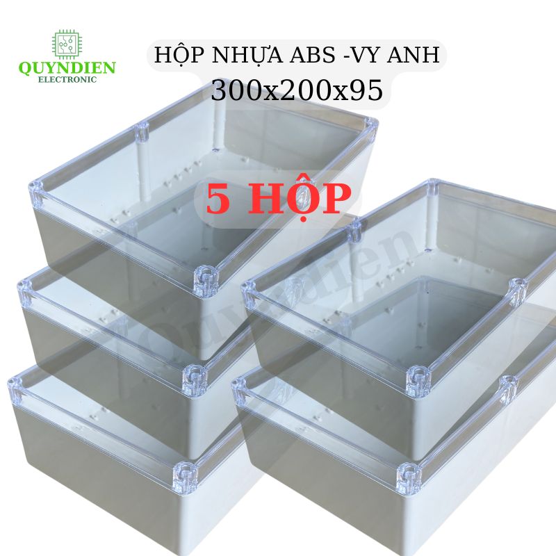 Hộp Nhựa Vy Anh 300x200x95mm Màu Trắng Nắp Trong