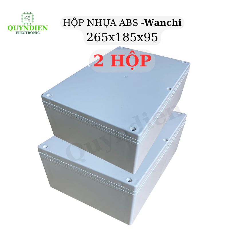 Hộp Nhựa ABS chống nước 265x185x95mm Wanchi, màu trắng đục