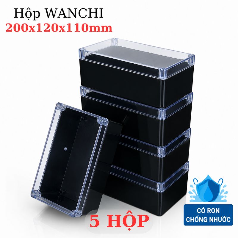 Hộp Nhựa ABS WANCHI Cao 200x120x110mm Đen Trong