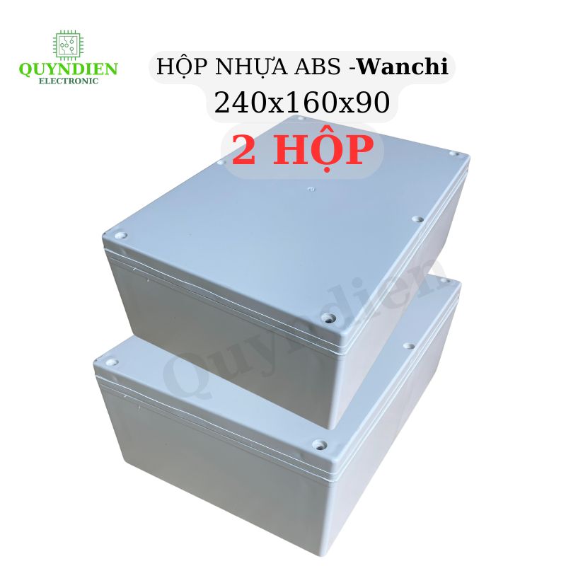Hộp Nhựa ABS chống nước WANCHI 240x160x90mm Màu Trắng Nắp Đục