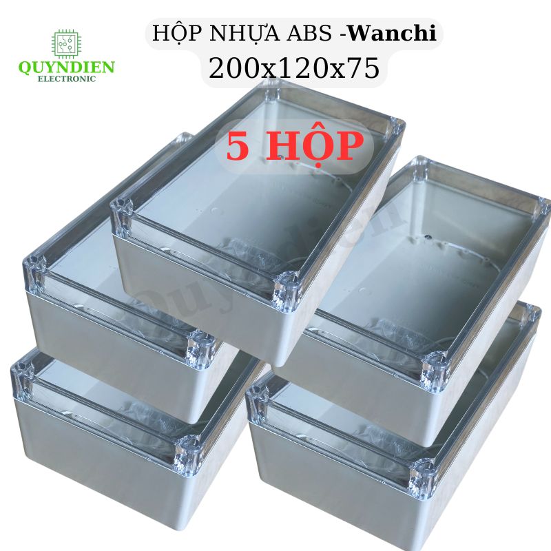 Hộp Nhựa ABS WANCHI 200x120x75mm Màu Trắng Nắp Trong