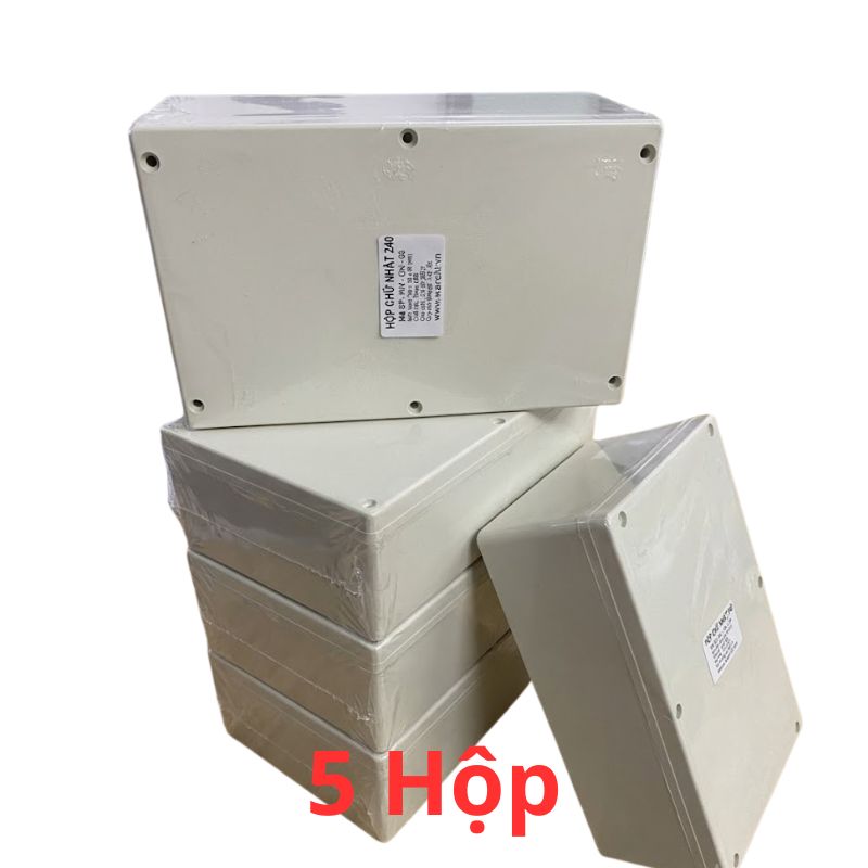 Hộp Nhựa ABS chống nước WANCHI 240x160x90mm Màu Trắng Nắp Đục