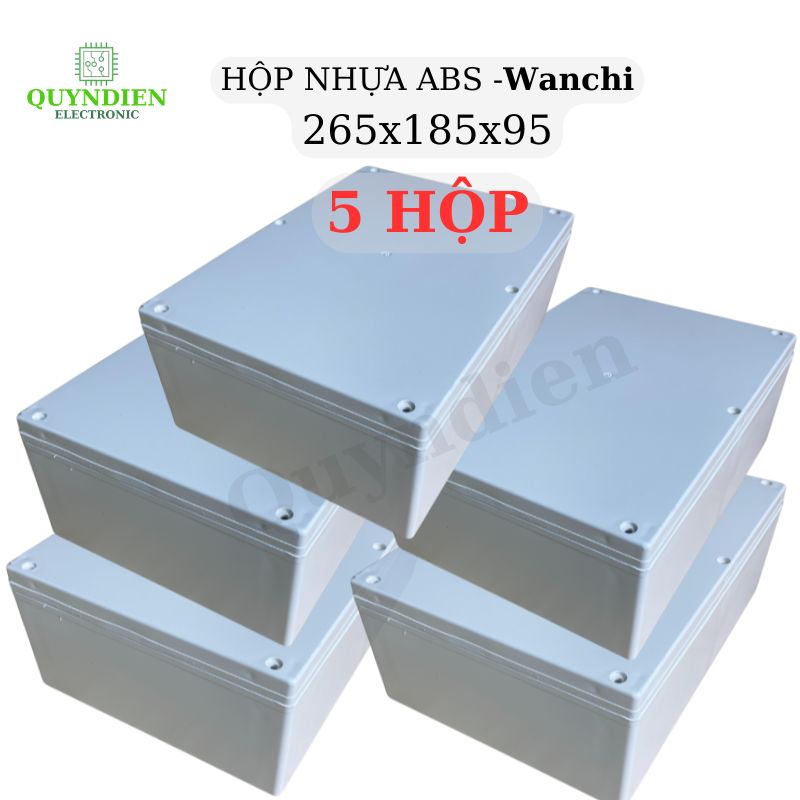 Hộp Nhựa ABS chống nước 265x185x95mm Wanchi, màu trắng đục