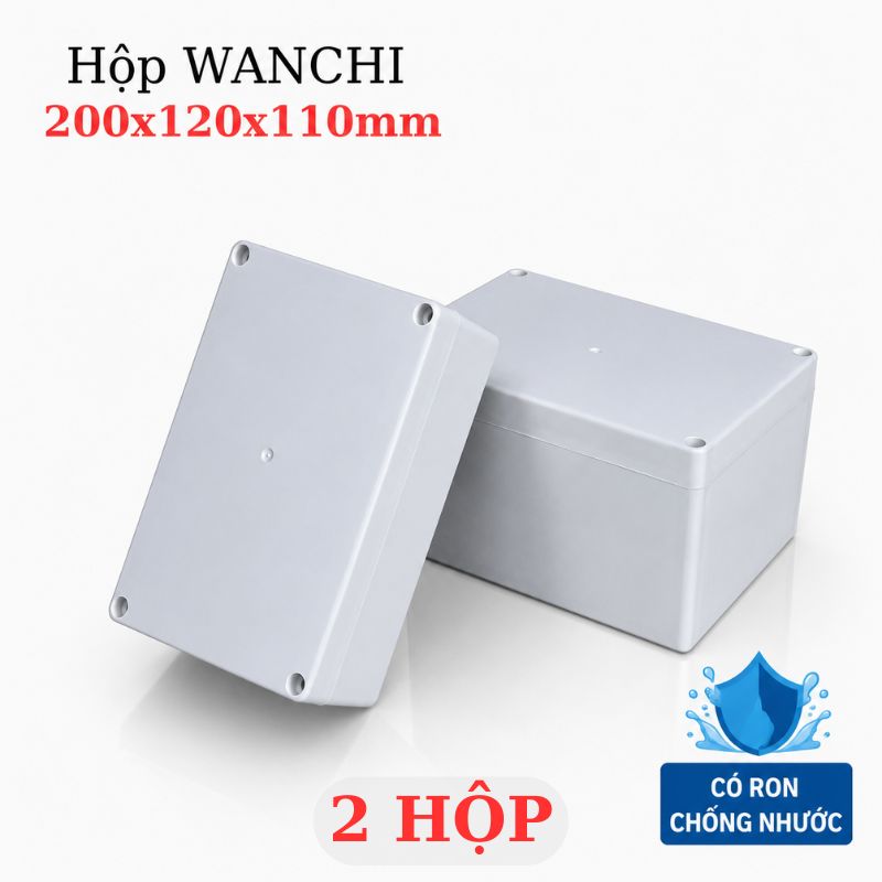 Hộp Nhựa ABS chống nước WANCHI Cao 200x120x110mm Trắng Nắp Đục