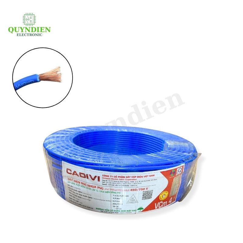 Dây điện đơn mềm Cadivi VCm-4 450/750V Truyền Tải Điện Ổn Định