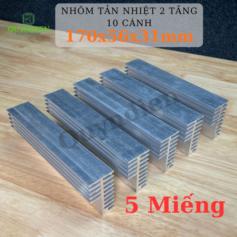 Nhôm Tản Nhiệt 2 Tầng 10 Cánh 170x58x32mm