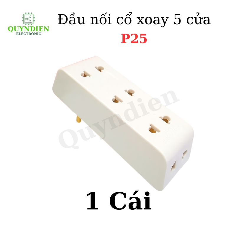 Đầu nối thông minh cổ xoay 5 cửa P25 trắng