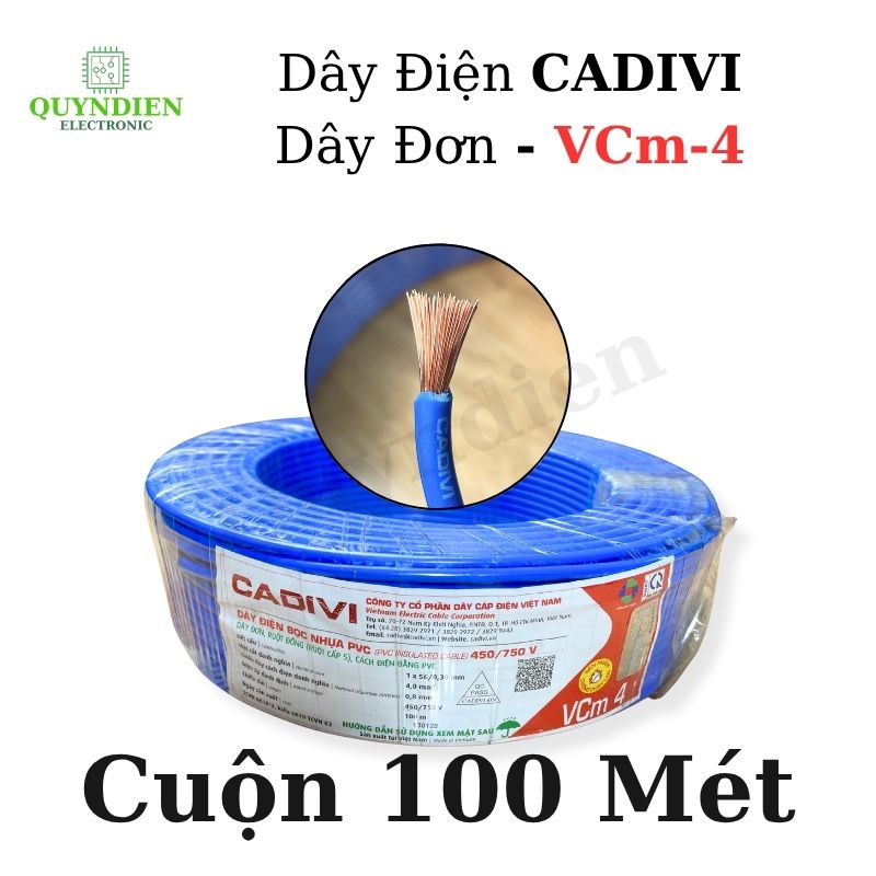 Dây điện đơn mềm Cadivi VCm-4 450/750V Truyền Tải Điện Ổn Định