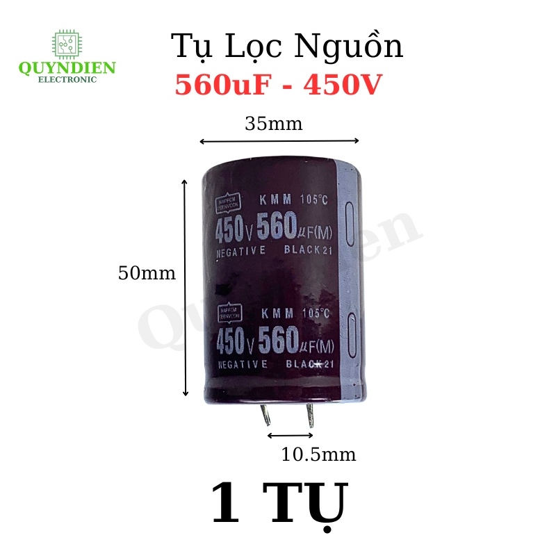Tụ Lọc Nguồn 560uF 450V – Tụ Hóa Cho Thiết Bị Điện Tử