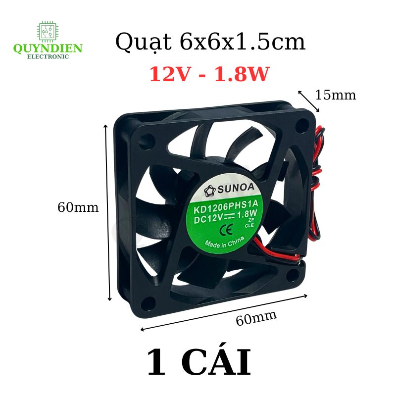 Quạt Tản Nhiệt 6x6x1.5cm Làm Mát Cho Thiết Bị Điện Tử