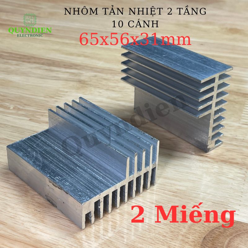 Nhôm Tản Nhiệt 2 Tầng 10 Cánh 65x56x31mm