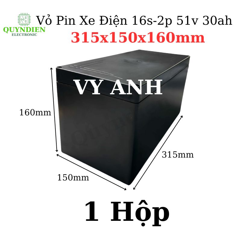 Hộp Đựng Pin Xe điện 16s 2p 51v 30ah Vy Anh 315x150x160mm Bảo Vệ Pin
