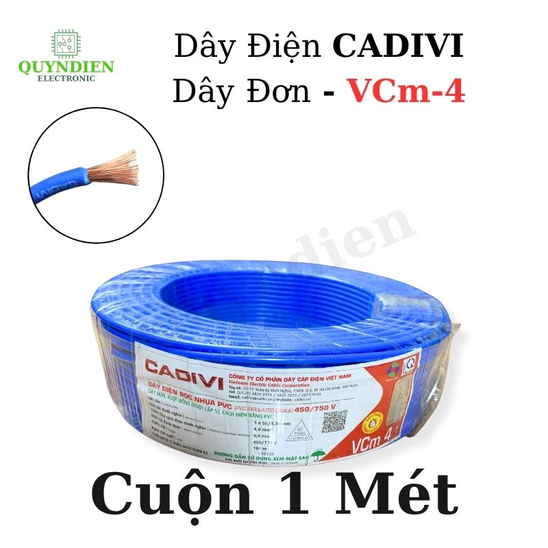 Dây điện đơn mềm Cadivi VCm-4 450/750V Truyền Tải Điện Ổn Định