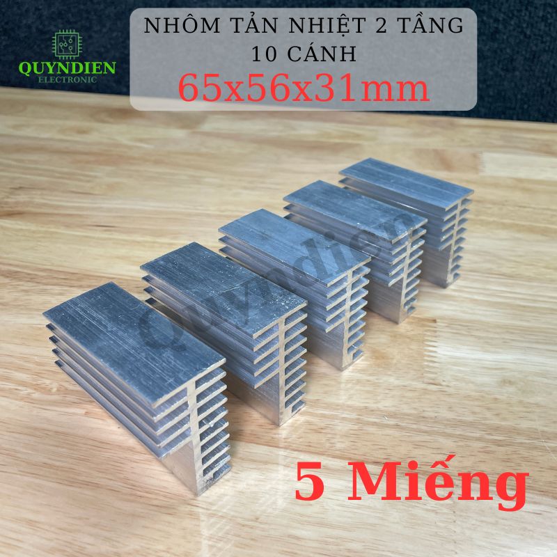 Nhôm Tản Nhiệt 2 Tầng 10 Cánh 65x56x31mm