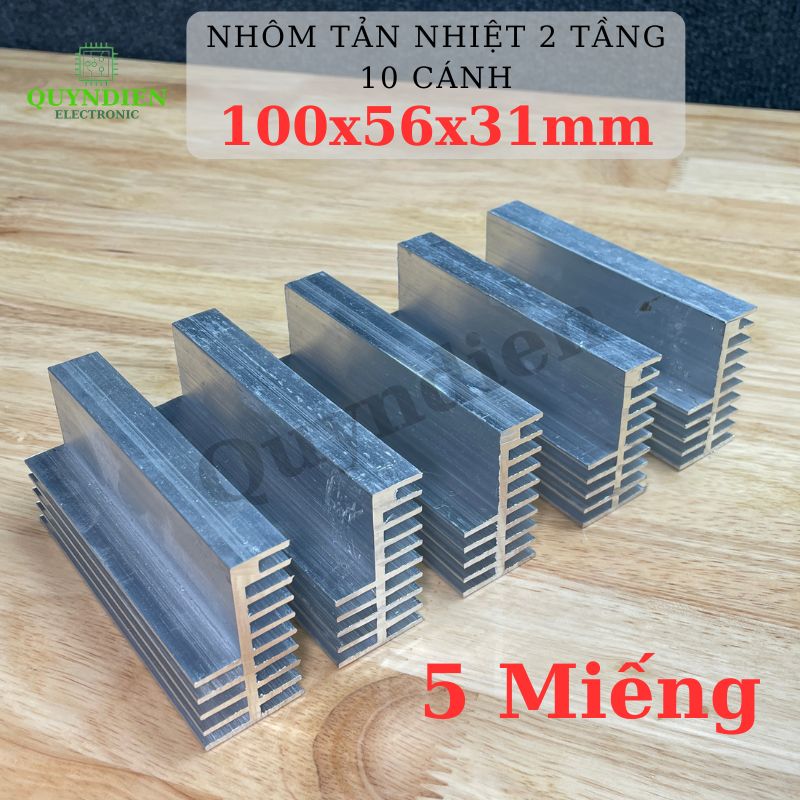 Nhôm Tản Nhiệt 2 Tầng 10 Cánh 100x58x32mm