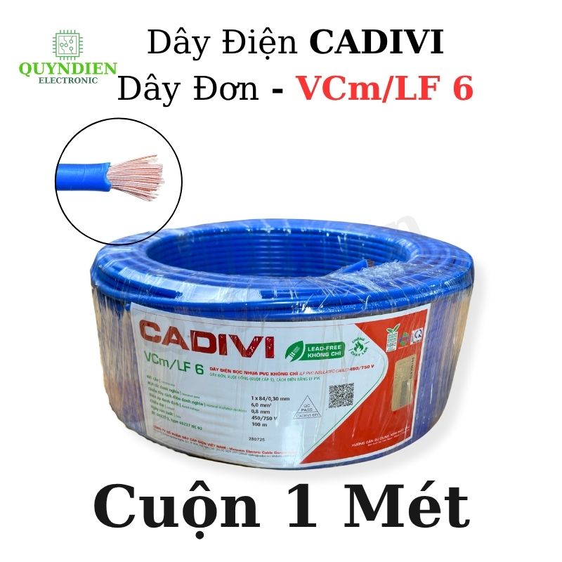 Dây điện đơn mềm Cadivi VCm/ LF6 600V Chịu Tải Cao Chịu Nhiệt Tốt