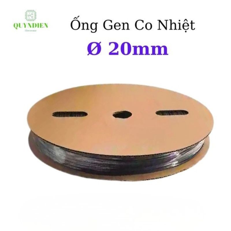 Gen Co Nhiệt Size 20mm Màu Đen - Cuộn 100 Mét