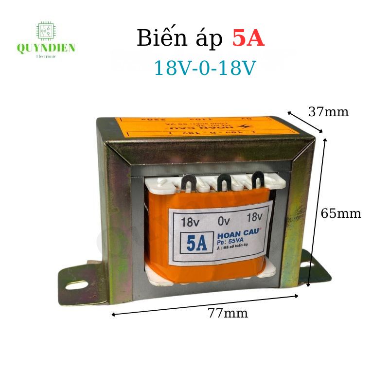 Biến Áp Cách Ly Hoàn Cầu 18V 5A Dây Đồng (18V-0V-18V)