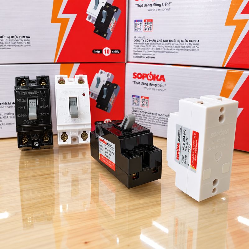 Aptomat CB Cóc 1 Pha 220v SOPOKA