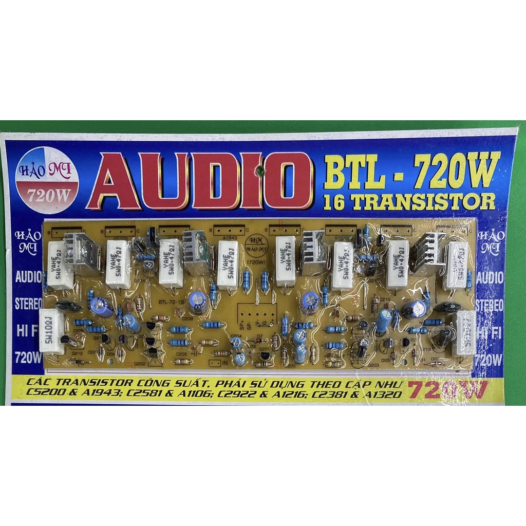 Mạch công suất BTL 720w 16 sò của Hảo My ( 1 mạch, 1 kênh )