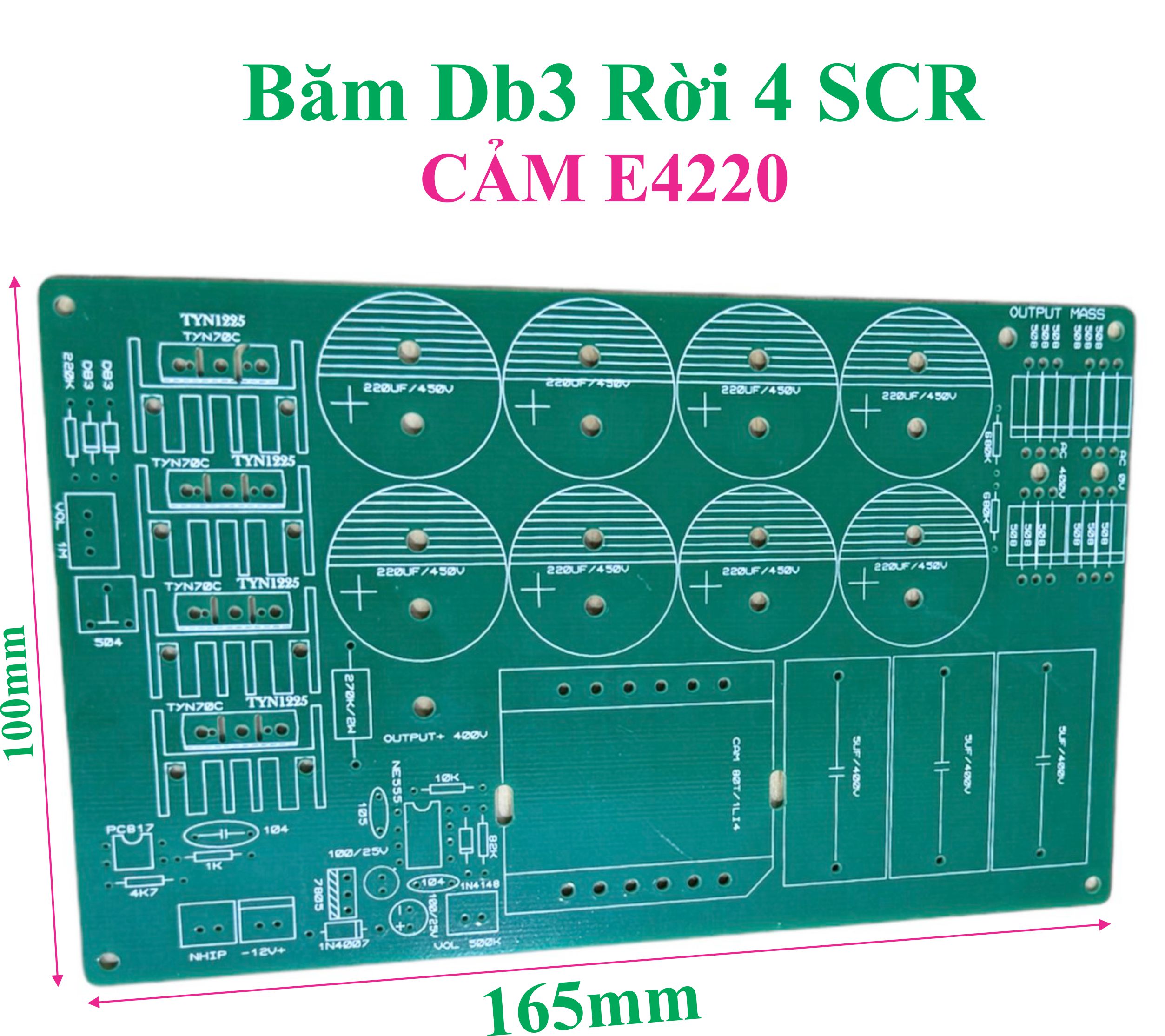 PCB băm LC db3 rời 4 SCR (165x100mm)