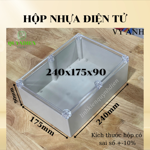 Hộp Nhựa Vy Anh 240x175x90mm Màu Trắng Nắp Trong