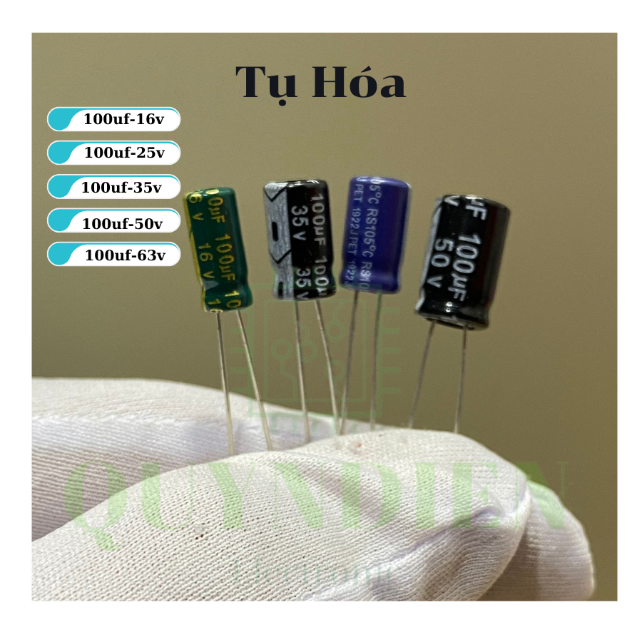 Tụ Hóa 100uf - 35V Màu ngẫu nhiên