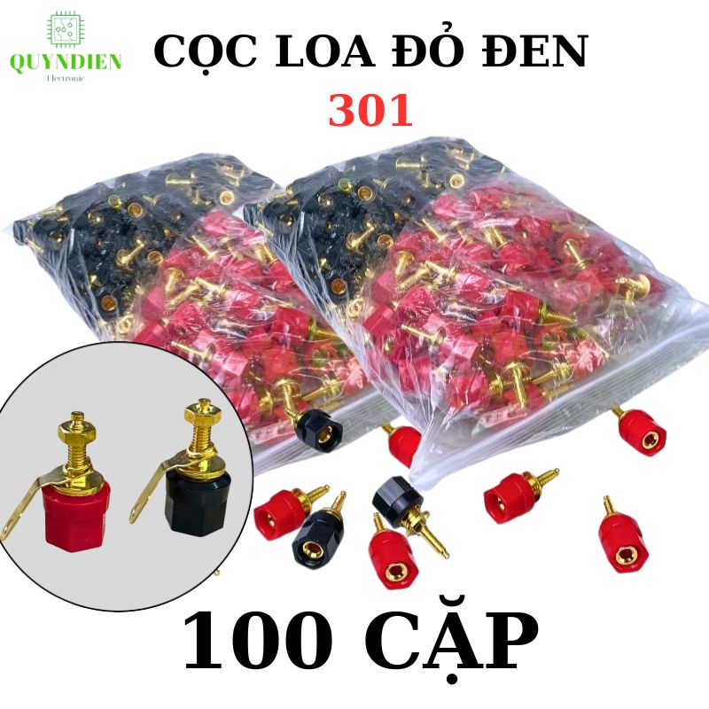Cọc loa đỏ đen 301 [ĐÔI]
