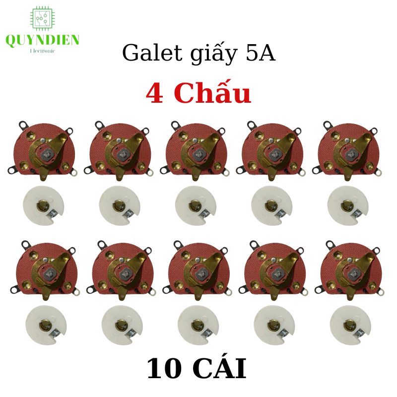 Công tắc xoay galet 10 vị trí (10 Chấu), có kèm núm vặn