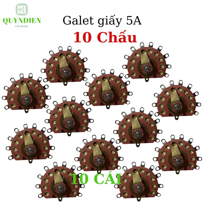 Công tắc xoay galet 10 vị trí (10 Chấu), có kèm núm vặn