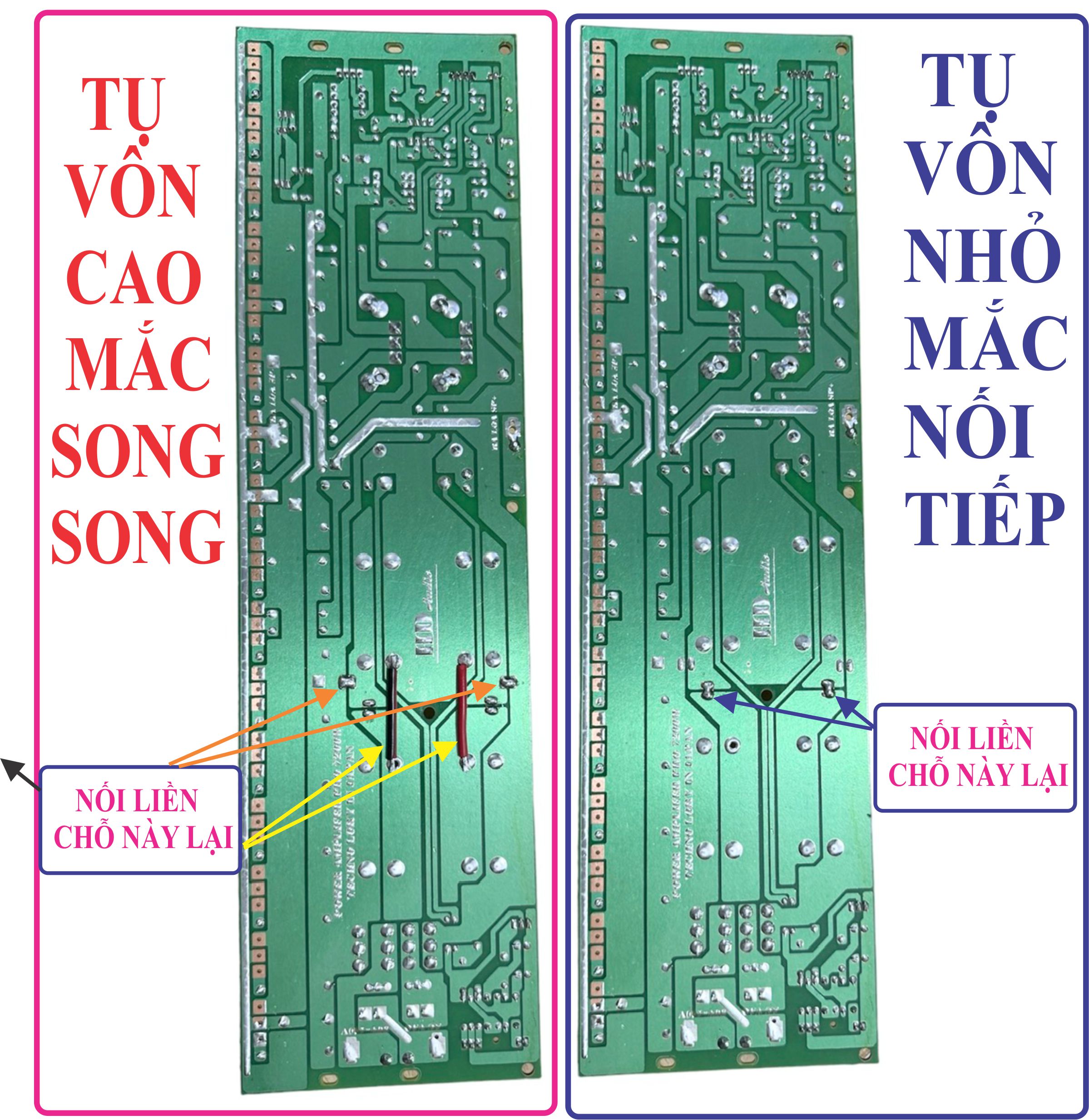 Mạch công suất nguồn đơn 20 sò 1 kênh, phíp gỗ FR1