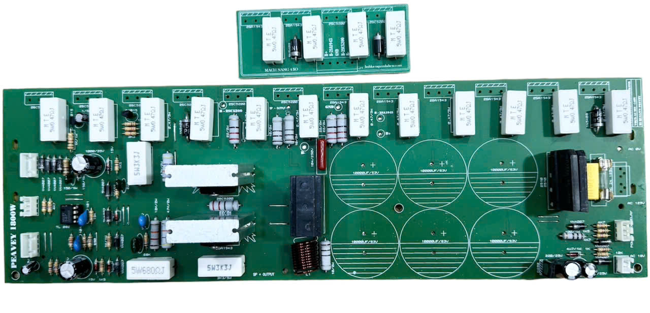 Mạch công suất nguồn đơn 16 sò 1 kênh (phíp gỗ fr1) 105VAC đến 130VAC