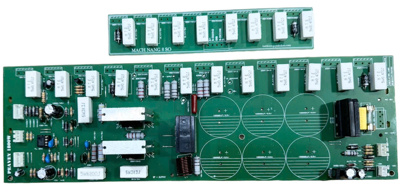Mạch công suất nguồn đơn 20 sò 1 kênh (phíp gỗ fr1) 105VAC đến 130VAC