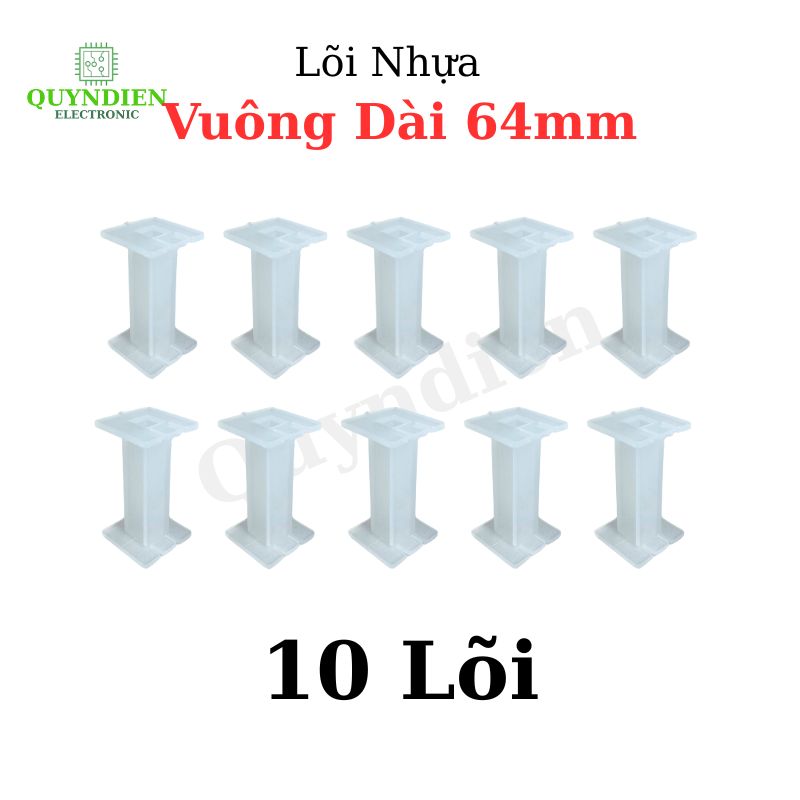 Lõi Nhựa Vuông Dài 64mm Quấn Cuộn Cảm Phân Tần Loa - Màu Trắng Trong