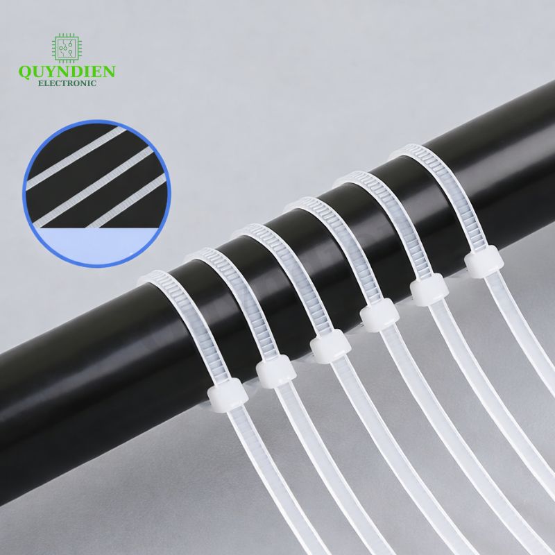 Dây Rút Nhựa 5x400mm Màu Trắng