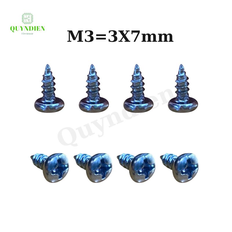 Ốc vít nhọn đầu tròn M3 3x7mm